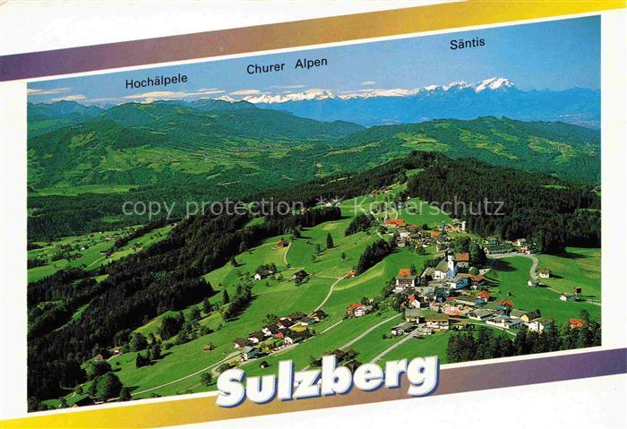 Sulzberg Vorarlberg AT Fliegeraufnahme mit Churer Alpen und Saentis