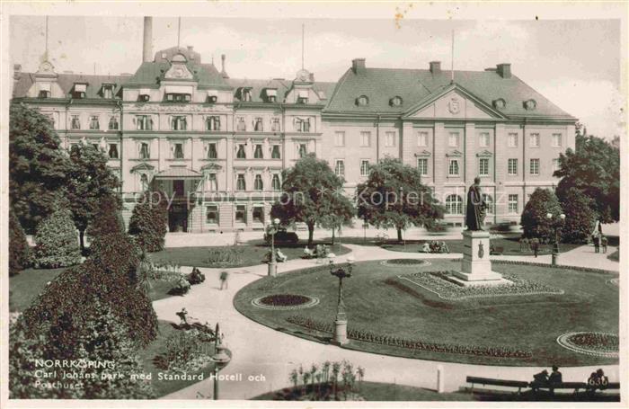 Norrkoeping Sweden Carl Johans park med Standard Hotell och