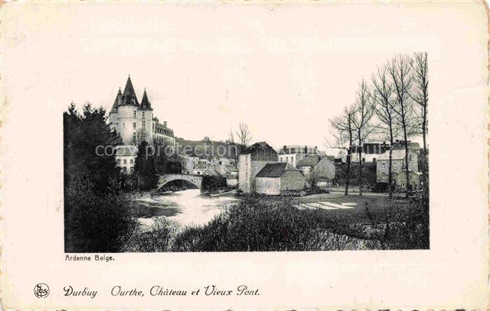 Durbuy Belgie Ourthe Chateau et Vieux Pont