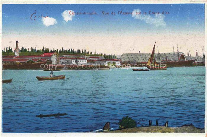 Constantinople Constantinopel ISTANBUL TK Vue de l'Arsenal sur la Corne d'or
