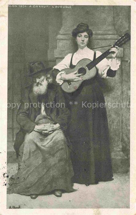 Gitarre Salon 1904 A.Chanut Laveugle