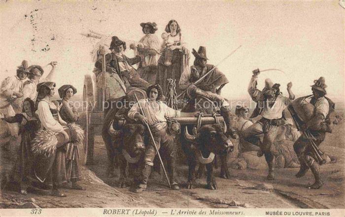 Robert Leopold Kuenstlerkarte Nr 373 L Arrive des Moissonneurs