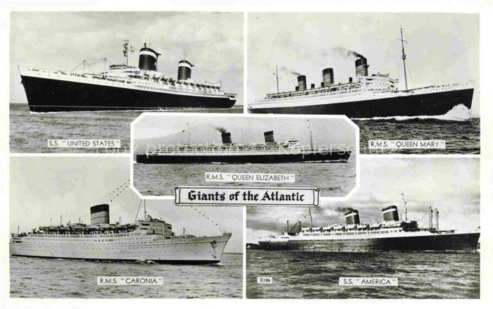 Dampfer Oceanliner Giants of the Atlantic R.M.S. Queen Elizabeth S.S. United Sta