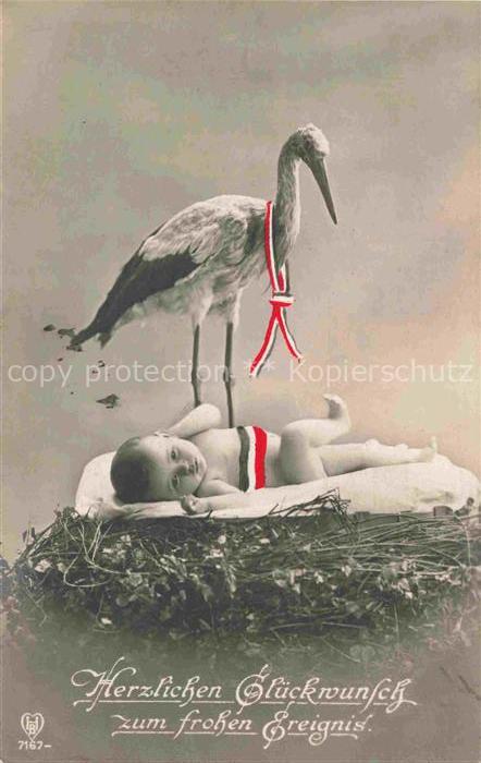 Verlag HB Nr. 7167 Glueckwunsch frohe Ereignis Baby Storch