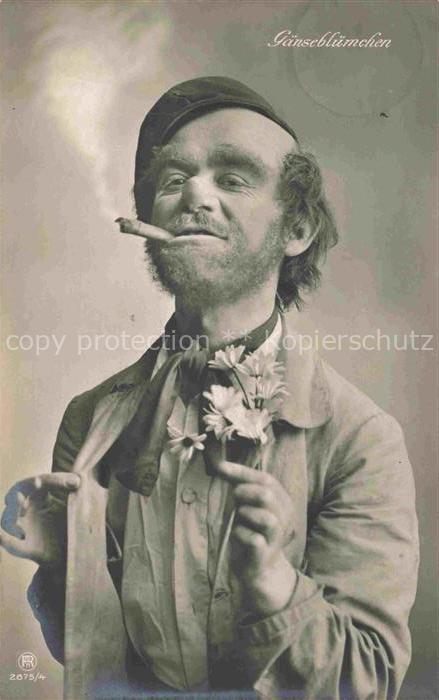 Foto RPH Nr. 2875/4 Gänseblümchen Mann Zigarre