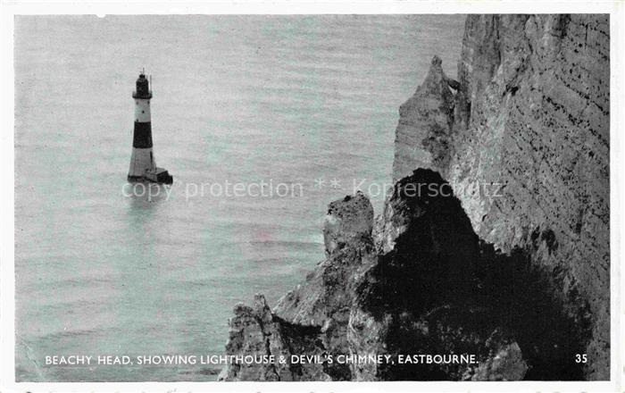 Leuchtturm Lighthouse Faro Phare-- Beachy head Showing Lighthouse Devils Chimney