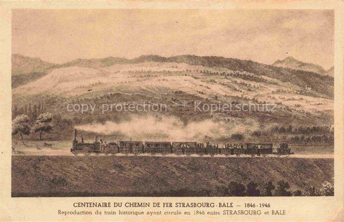 Eisenbahn Railway Chemin de Fer Centenaire du chemin de fer Strasbourg Bale