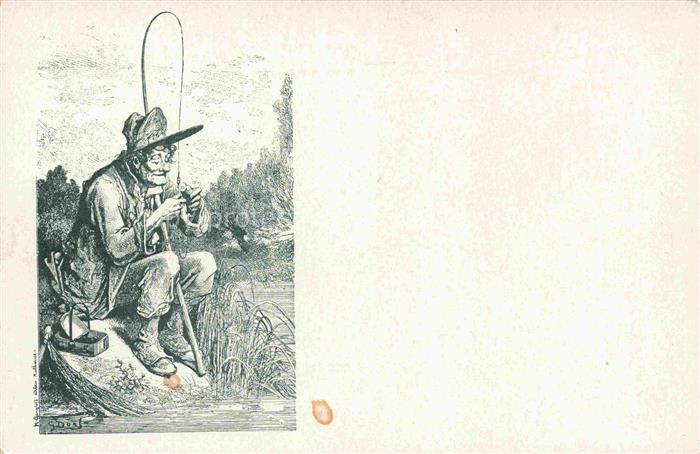 Gangloff H. Mulhouse Kuenstlerkarte Fischer