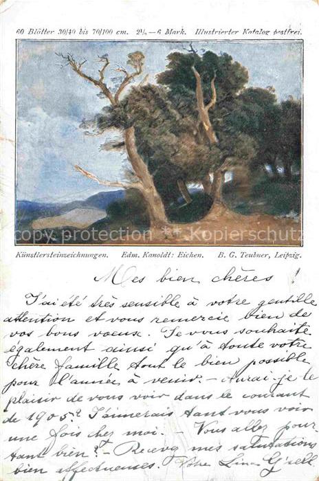 Kanoldt Edmund Kuenstlerkarte Kuenstlersteinzeichnungen Wald