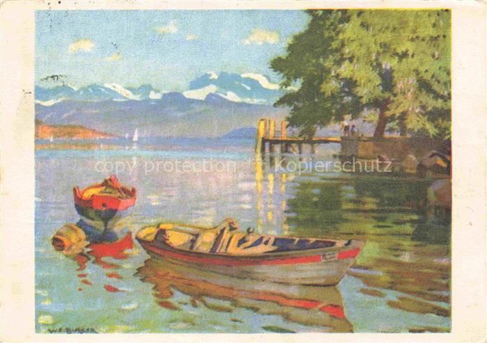 Burger Willy F.  Kuenstlerkarte RueschlikonZuerichsee bei Thalwil