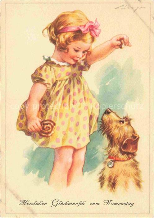 Namenstag Namenskarte Kind Hund