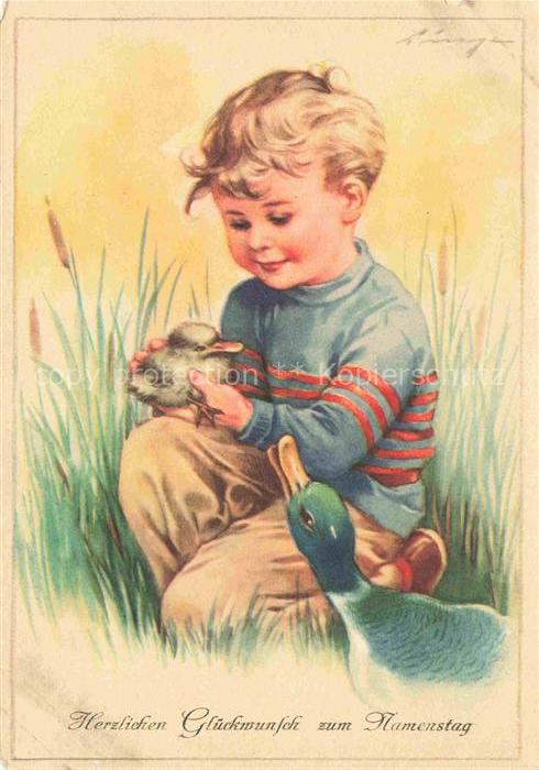 Namenstag Namenskarte Kind Ente