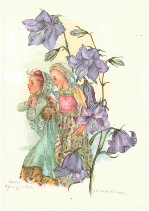 Kuenstlerkarte Glockenblueme Kunstverlag Michel Nr. 1068