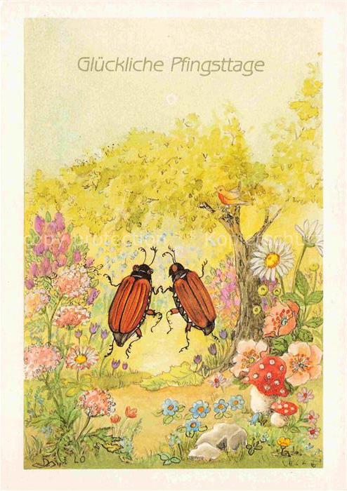 Pfingsten Pentecost Pentecote-- Maikaefer Vermenschlicht Pilz