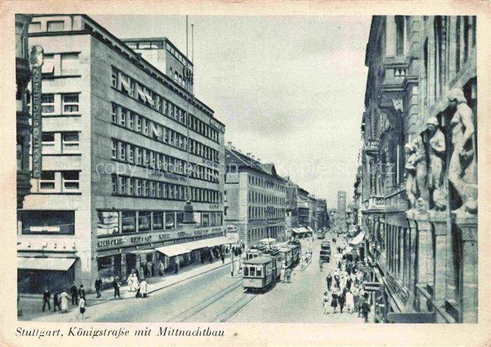 Strassenbahn Tramway-- Stuttgart Koenigstrasse Mittnachitbau