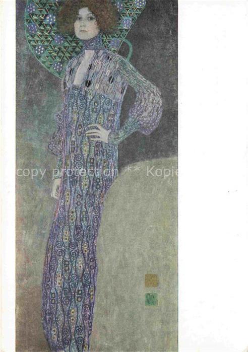 Klimt Gustav Kuenstlerkarte Bildnis Emilie Floege