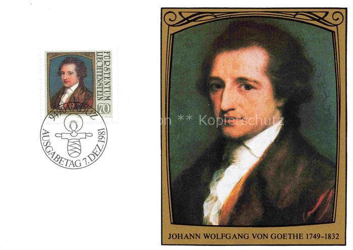 GOETHE Johann Wolfgang von Dichter Briefmarke Fuerstentum Lichtenstein