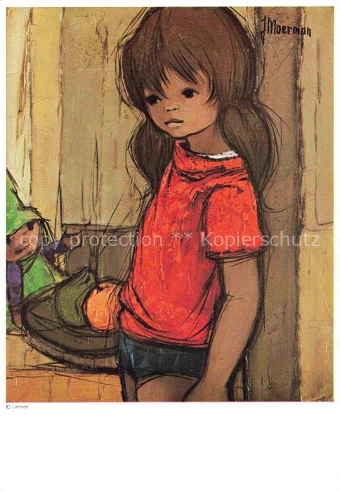 Moerman Jaklien Kuenstlerkarte Kind Puppe