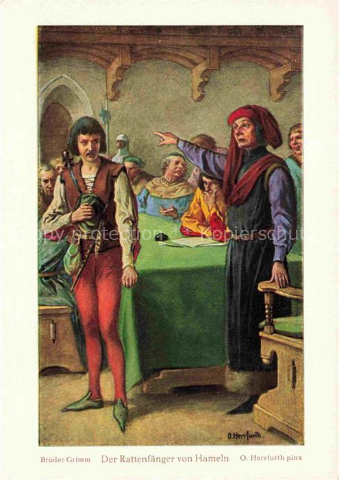 Maerchen Sagen Fairy Tale Conte-- Brueder Grimm Der Rattenfaenger von Hamein