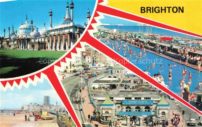 BRIGHTON  East Sussex UK The Royal Pavillon The Beach The Paddling Pool The Aqua