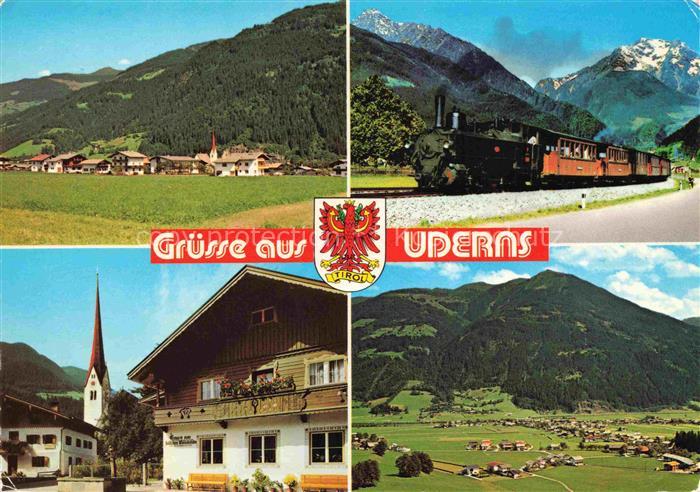 Uderns Tirol AT Panorama Eisenbahn Gasthof Ortsansicht