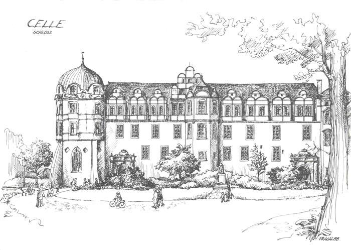 Celle  Niedersachsen Schloss Zeichnung