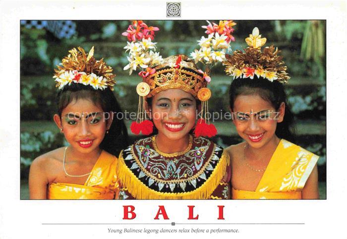 Bali  Indonesia Young Balinese legong dancers