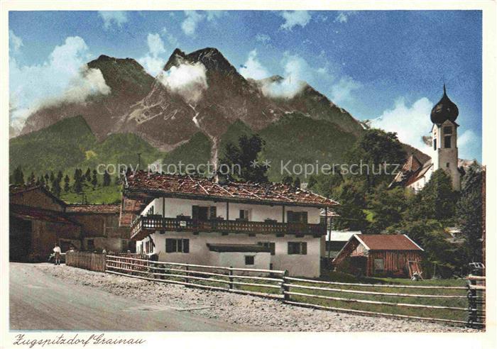 GRAINAU Garmisch-Partenkirchen Bayern Ortsmotiv mit Kirche