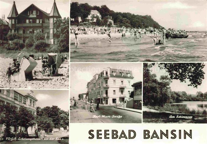 BANSIN Ostseebad Heringsdorf Strandpartien FDGB Erholungsheim An der See Karl Ma