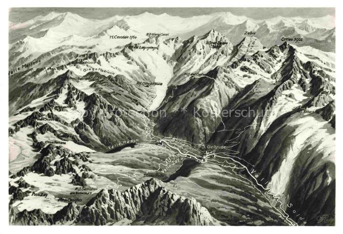 Sulden Solda Trentino-Alto-Adige IT Panoramakarte