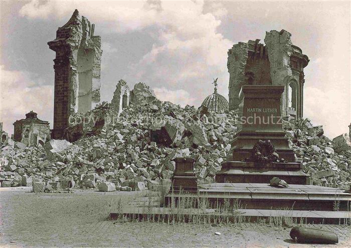 DRESDEN Elbe Frauenkirche nach Zerstoerung 1945