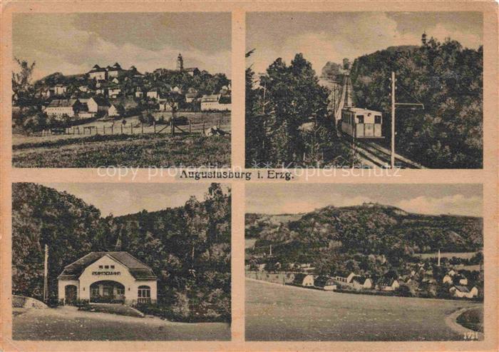 Augustusburg Ortsansicht Drahtseilbahn Panorama