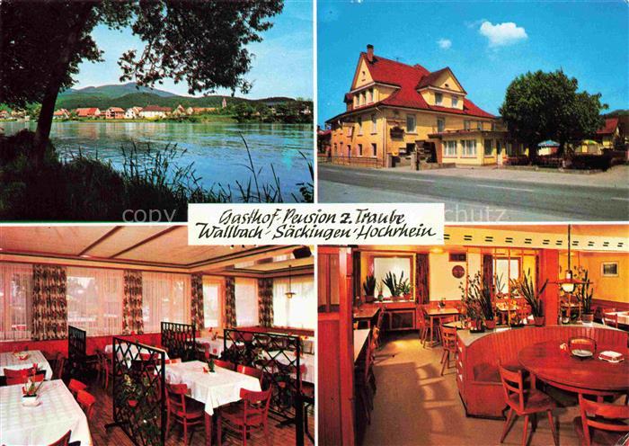 Wallbach Bad Saeckingen Gasthof Pension zur Traube Gastraeume Rheinpartie