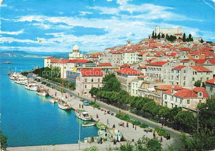 Sibenik Croatia Panorama mit Festung