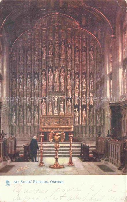 Oxford  Oxfordshire UK All Souls' College Tuck's Postcard Oilette Kuenstlerkarte