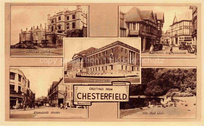 Chesterfield   UK Bolsolver Castle Knifesmith Gate Buildings Town Hall Knifesmit