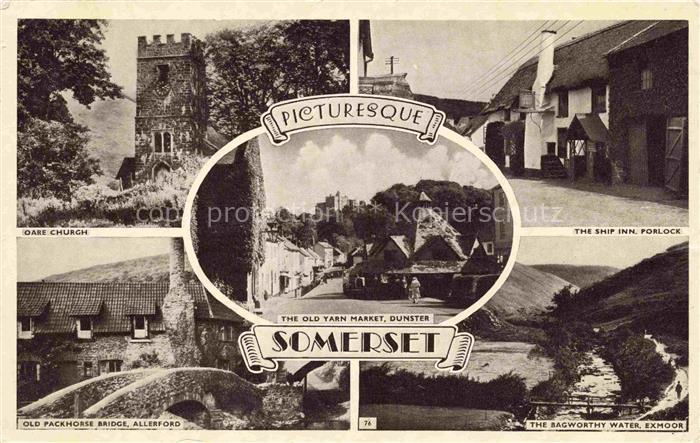 Dunster Somerset UK Oare Church Old Yarn Market The Ship Inn Porlock Old Packhou