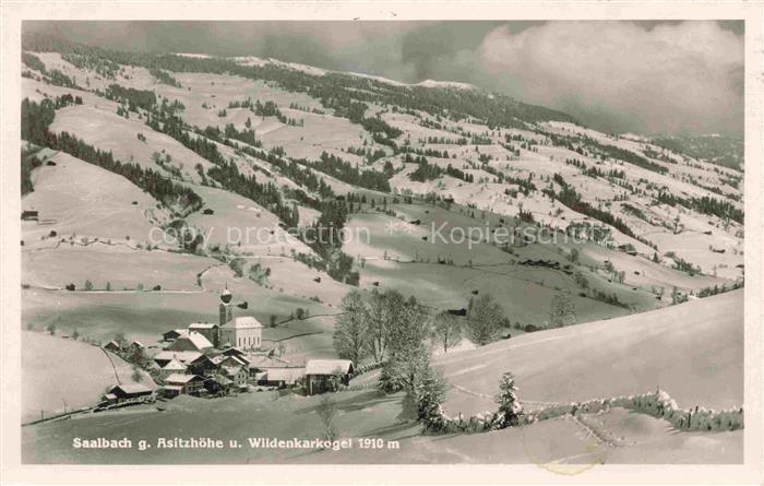 Saalbach -Hinterglemm AT Winterpanorama Blick gegen Asitzhoehe und Wildenkarkoge