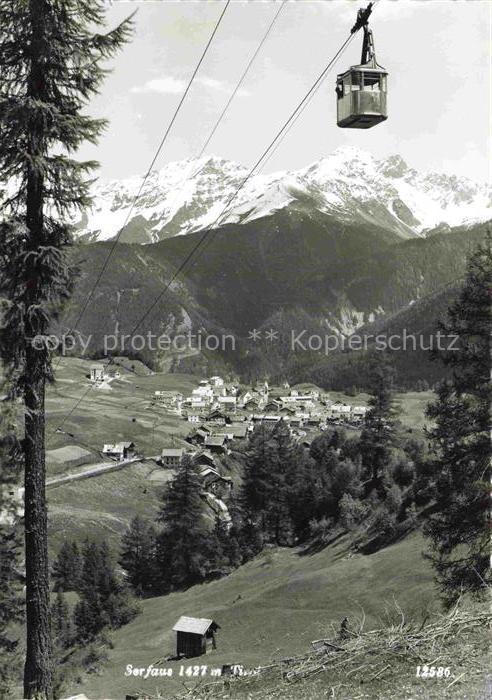 Serfaus Tirol Panorama Blick ins Tal Bergbahn Alpen