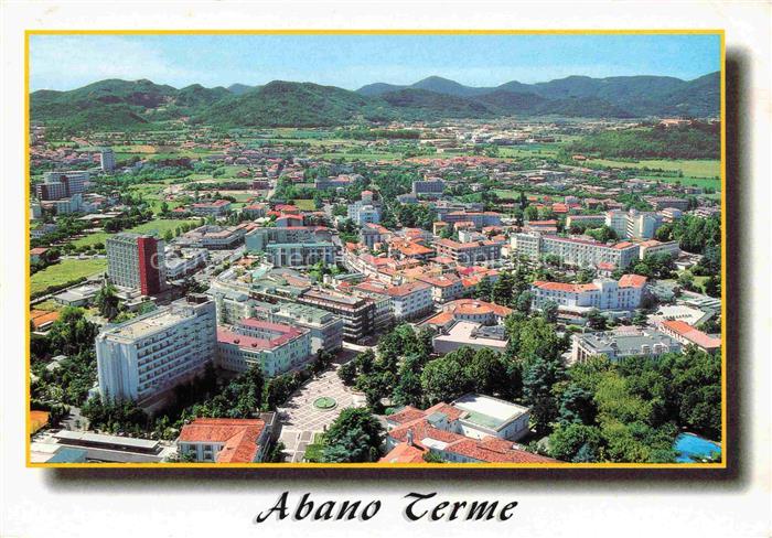 Abano Terme Veneto IT Zona pedonale verso i Celli Euganei veduta aerea
