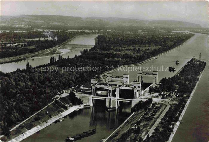 Idstein Les écluses et la barre d'Idstein sur le Rhin vue aérienne