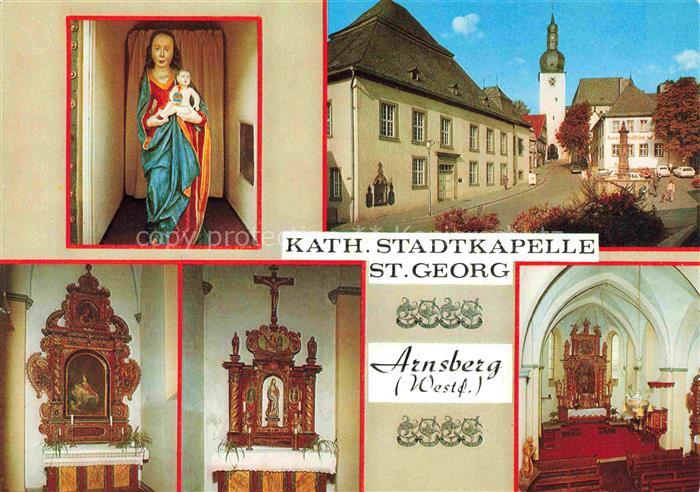 Arnsberg  Westfalen Ortszentrum Katholische Stadtkapelle St. Georg Innenansichte