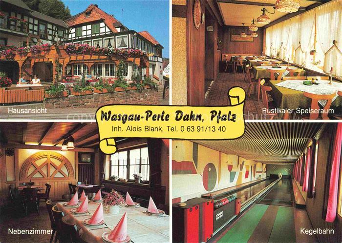 Dahn Speiserestaurant Wasgau-Perle Rustikaler Speiseraum Nebenzimmer Kegelbahn