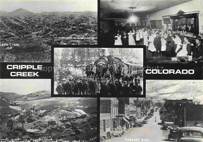 Cripple Creek Colorado USA A nostalgic montage of Cripple Creek site of a specta