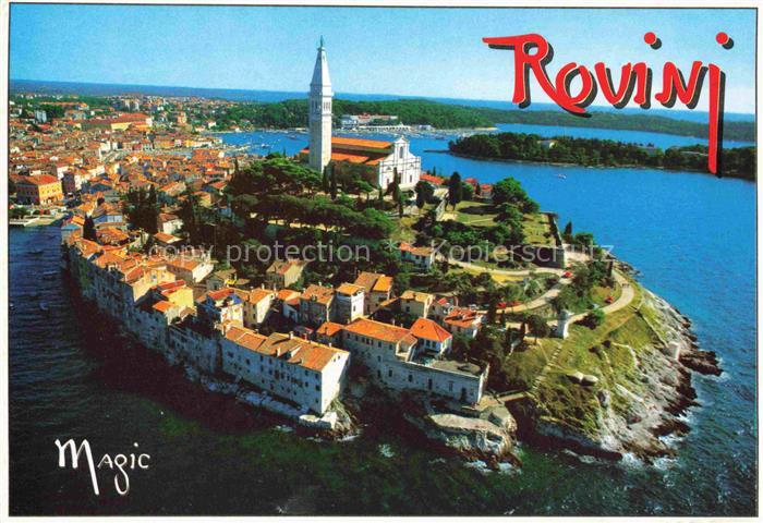 Rovinj Rovigno Istrien Croatia Fliegeraufnahme Kirche