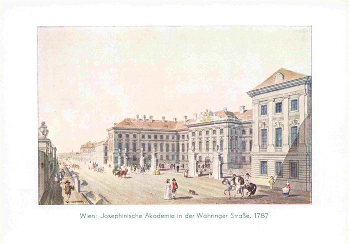 WIEN AT Josephinische Akademie in der Wahringer Strasse 1787 Aquarell