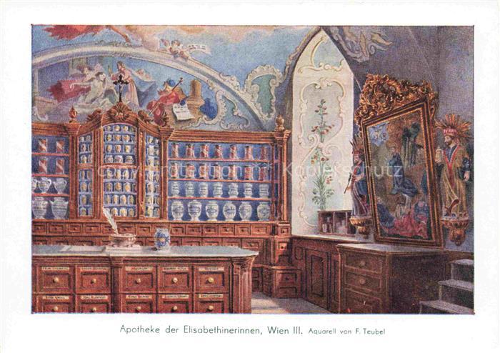 WIEN AT Apotheke der Elisabethinerinnen Wien III Aquarell