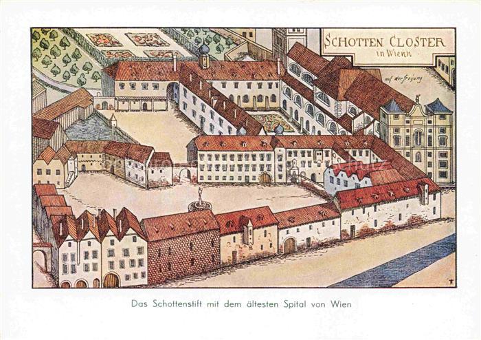 WIEN AT Das Schottenstift mit dem aeltesten Spital von Wien