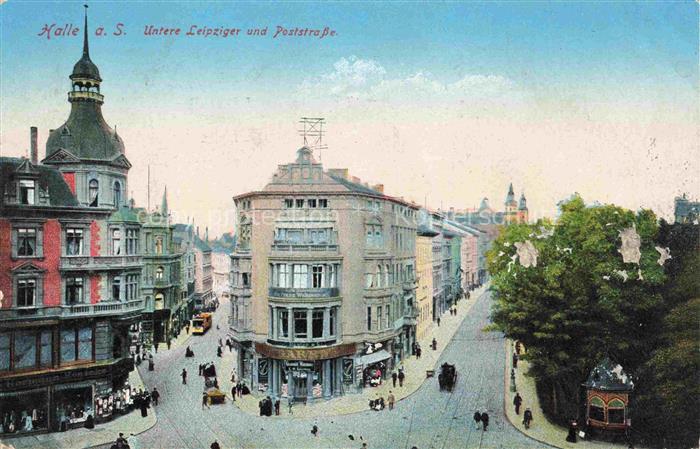 HALLE  SAALE Untere Leipziger und Poststrasse Feldpost