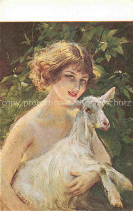 Ziege Goat Chevre-- Une mascotte Tade Styka Frau